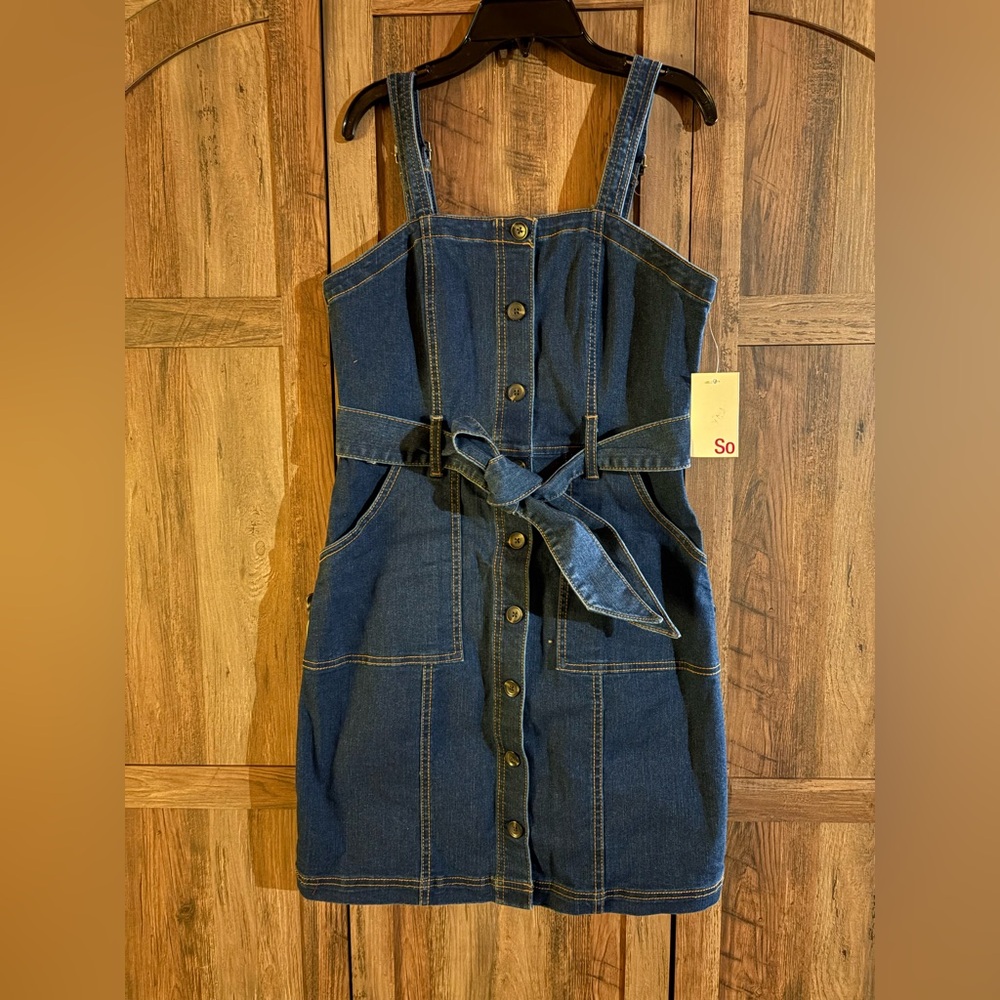 NWT SO Blue Denim Dress with Belt